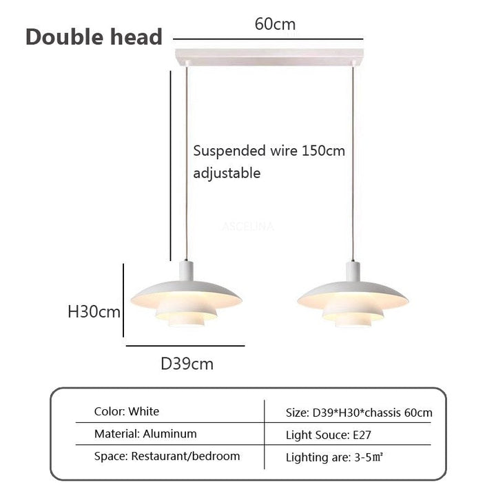 "Dänische Design-Hängeleuchte aus Metall und Glas, skandinavisches, minimalistisches Design, ideal für Essbereiche."