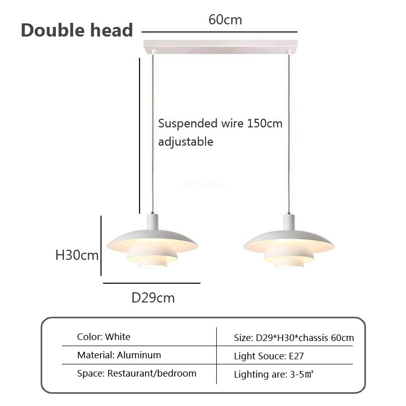 "Dänische Design-Hängeleuchte aus Metall und Glas, skandinavisches, minimalistisches Design, ideal für Essbereiche."