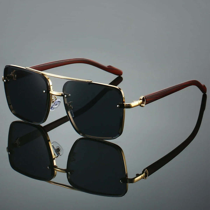 Sonnenbrille: Quadratisch, Gold, Modern