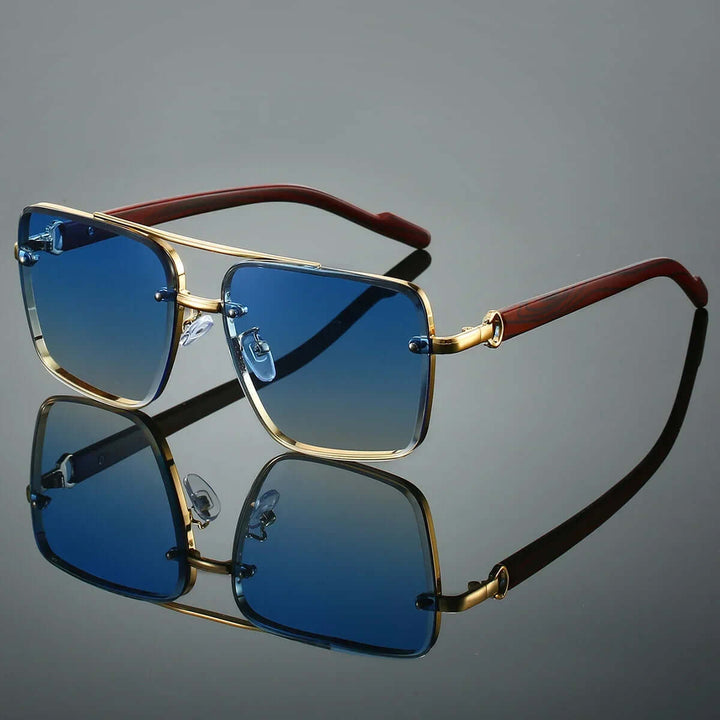 Sonnenbrille: Quadratisch, Gold, Modern