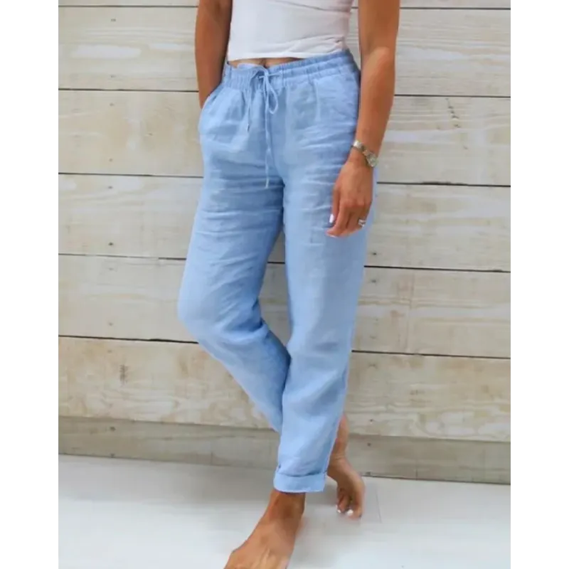 Damen Baumwoll-Leinenhose - Sommerkomfort in Stil