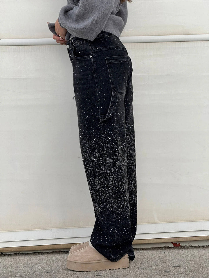 Glänzende Ballon-Jeans für Damen