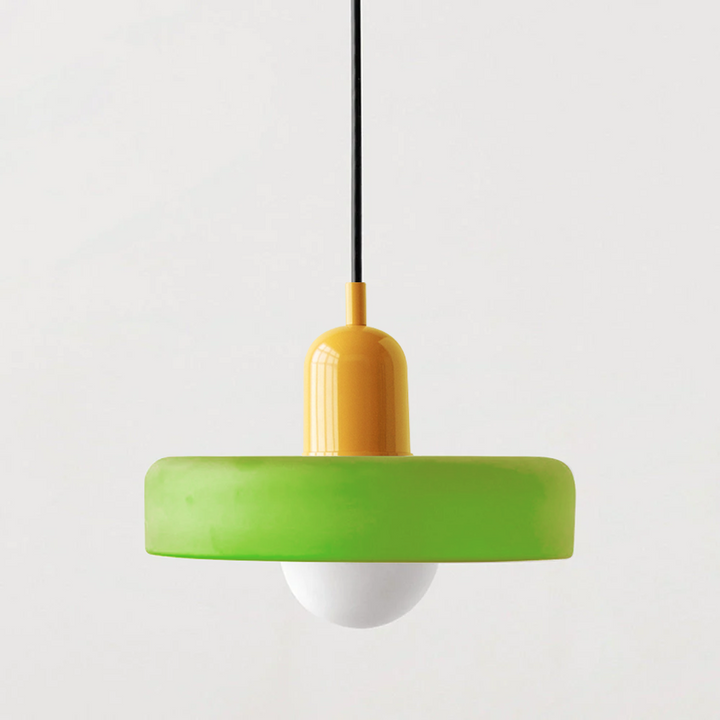 "Deckenleuchte skandinavischer Stil, handgefertigt, minimalistisches Design, gläserner Lampenschirm, elegante Beleuchtung."
