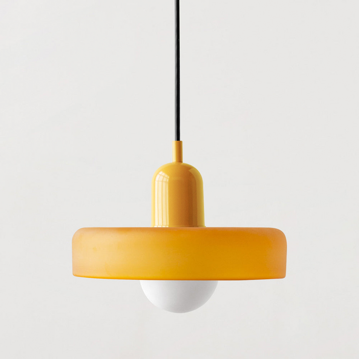 "Deckenleuchte skandinavischer Stil, handgefertigt, minimalistisches Design, gläserner Lampenschirm, elegante Beleuchtung."