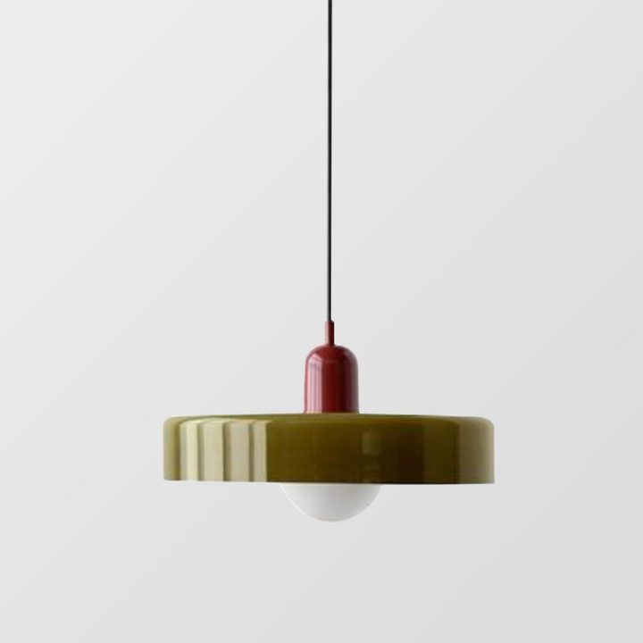 "Deckenleuchte skandinavischer Stil, handgefertigt, minimalistisches Design, gläserner Lampenschirm, elegante Beleuchtung."