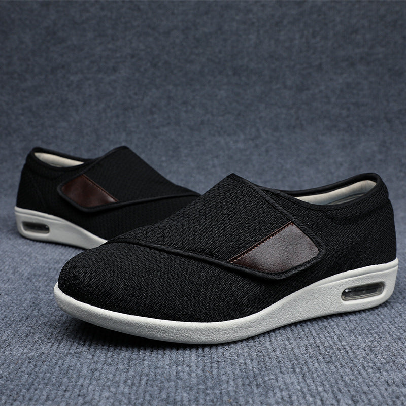 "Diabetikerschuhe Damen mit breiter Passform, atmungsaktivem Mesh, Klettverschlüssen und Memory-Foam-Einlagen."