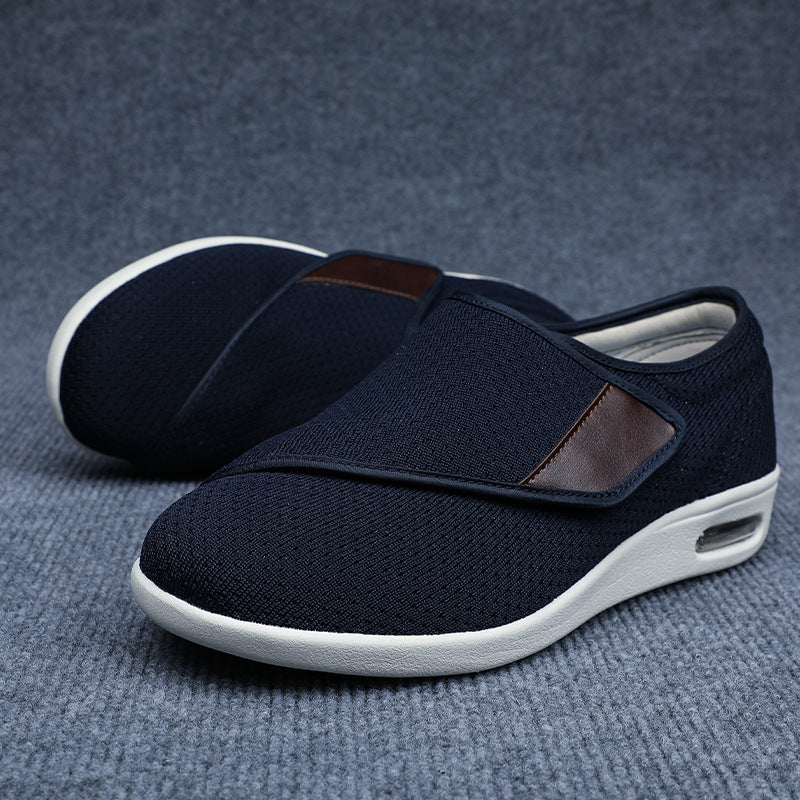 "Diabetikerschuhe Damen mit breiter Passform, atmungsaktivem Mesh, Klettverschlüssen und Memory-Foam-Einlagen."