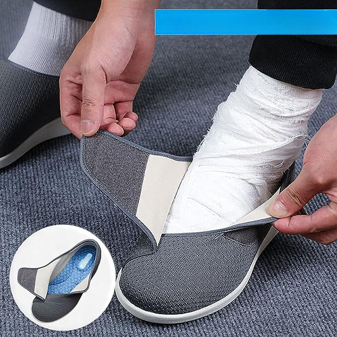 "Diabetikerschuhe Damen mit breiter Passform, atmungsaktivem Mesh, Klettverschlüssen und Memory-Foam-Einlagen."