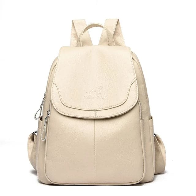 "Diebstahlsicherer Lederrucksack für Damen, stilvolles Design, aus robustem Leder, ideal für Alltag und besondere Anlässe."