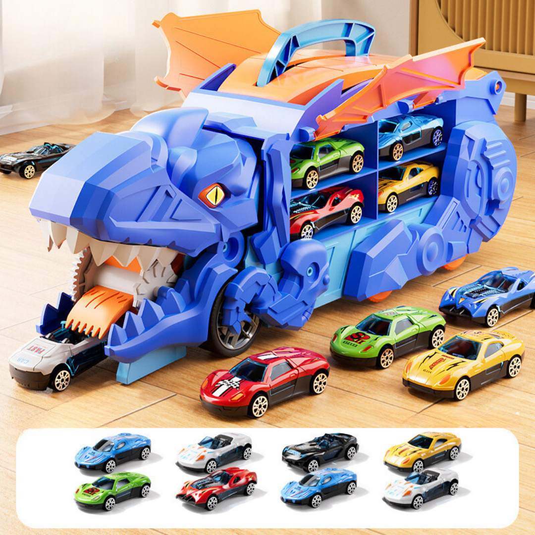 "Dinosaurier Auto Truck mit Transformationsfunktion und leuchtenden Lichteffekten für spannendes Kinderzimmer-Abenteuer"