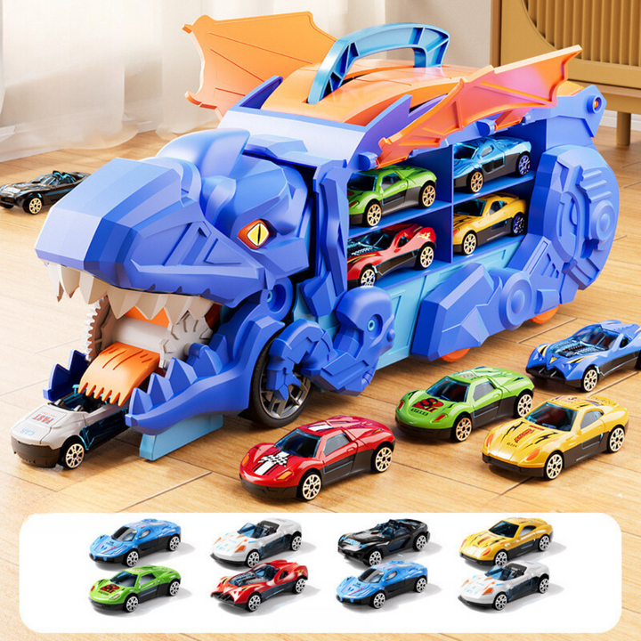 "Dinosaurier Auto Truck mit Transformationsfunktion und leuchtenden Lichteffekten für spannendes Kinderzimmer-Abenteuer"