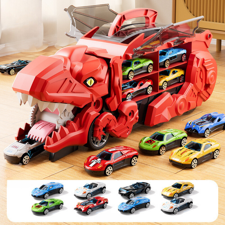 "Dinosaurier Auto Truck mit Transformationsfunktion und leuchtenden Lichteffekten für spannendes Kinderzimmer-Abenteuer"