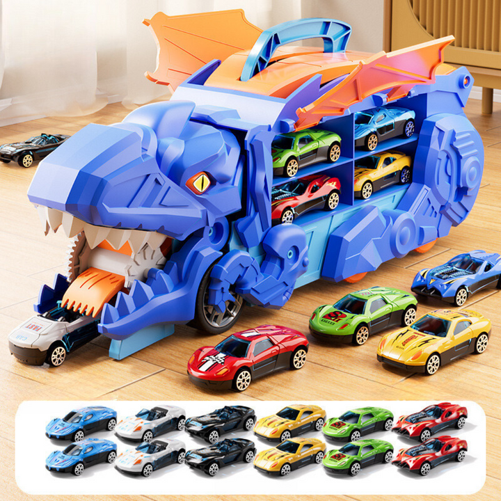 "Dinosaurier Auto Truck mit Transformationsfunktion und leuchtenden Lichteffekten für spannendes Kinderzimmer-Abenteuer"