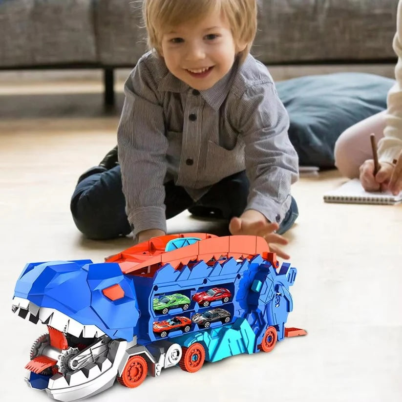 "Dinosaurier Auto Truck mit Transformationsfunktion und leuchtenden Lichteffekten für spannendes Kinderzimmer-Abenteuer"