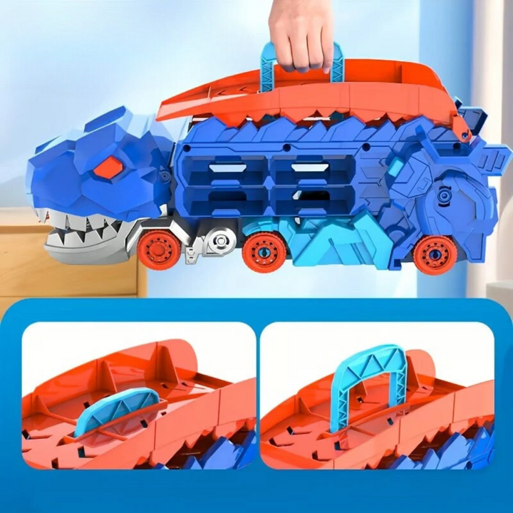 "Dinosaurier Auto Truck mit Transformationsfunktion und leuchtenden Lichteffekten für spannendes Kinderzimmer-Abenteuer"