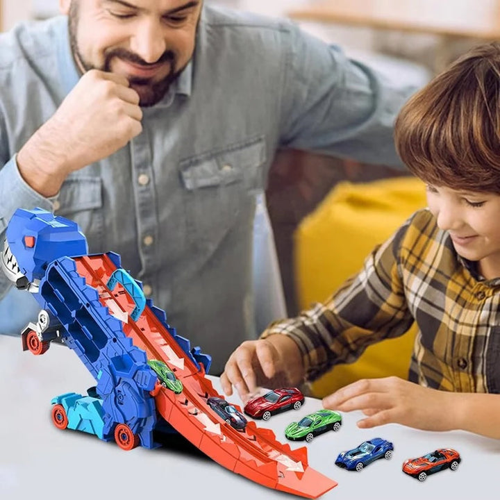 "Dinosaurier Auto Truck mit Transformationsfunktion und leuchtenden Lichteffekten für spannendes Kinderzimmer-Abenteuer"