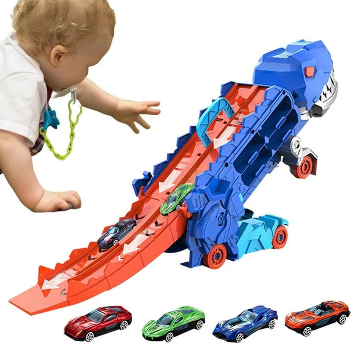 "Dinosaurier Auto Truck mit Transformationsfunktion und leuchtenden Lichteffekten für spannendes Kinderzimmer-Abenteuer"