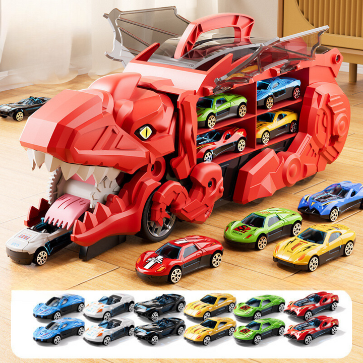 "Dinosaurier Auto Truck mit Transformationsfunktion und leuchtenden Lichteffekten für spannendes Kinderzimmer-Abenteuer"