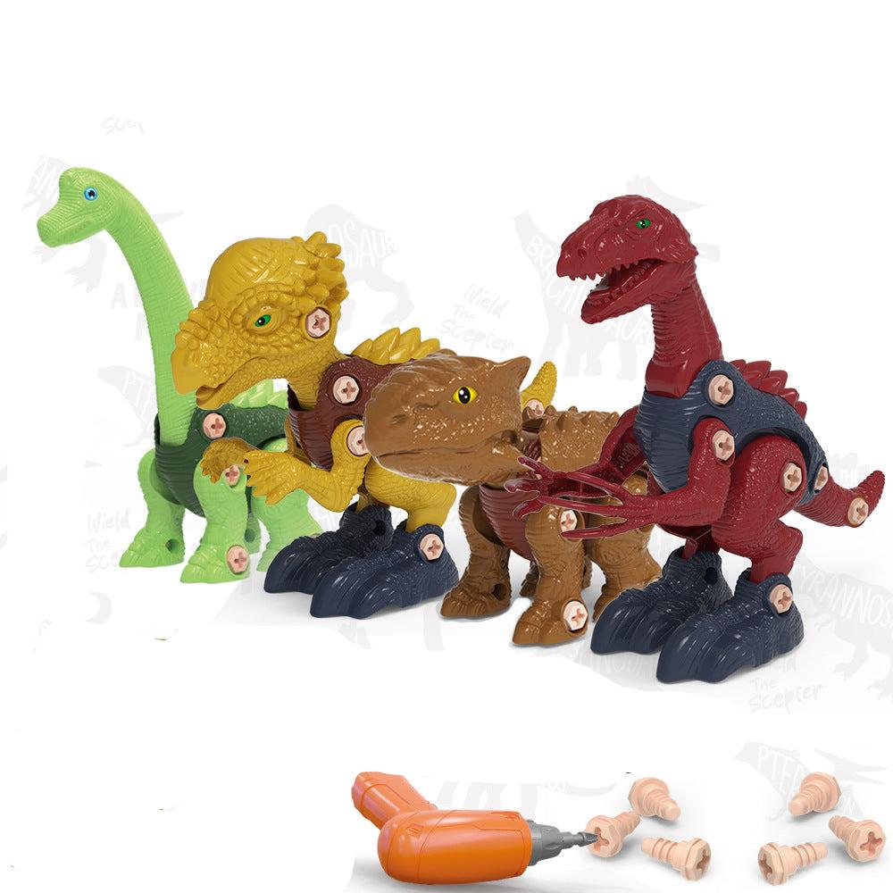 "Dinosaurier Bau-Set für Kinder, 4 Modelle, inkl. kindgerechte Werkzeuge, fördert motorische Fähigkeiten, bunt und robust"