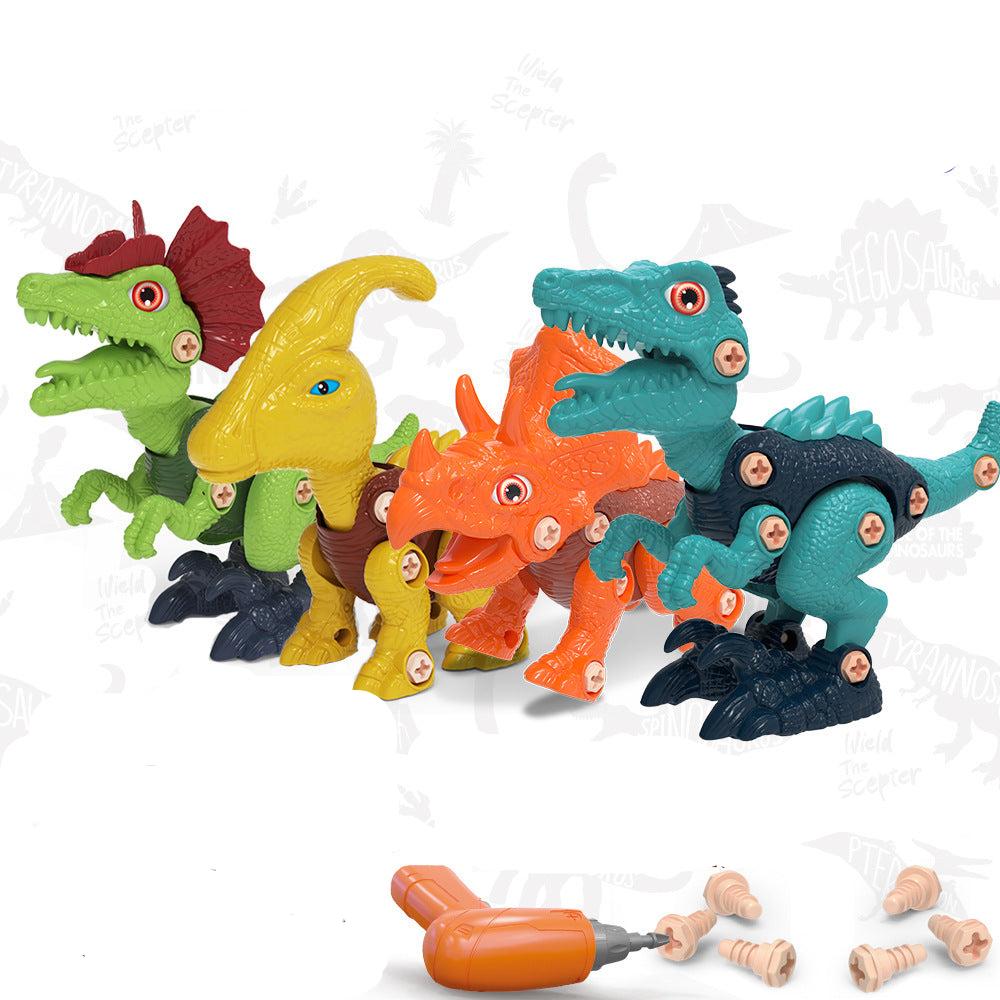 "Dinosaurier Bau-Set für Kinder, 4 Modelle, inkl. kindgerechte Werkzeuge, fördert motorische Fähigkeiten, bunt und robust"