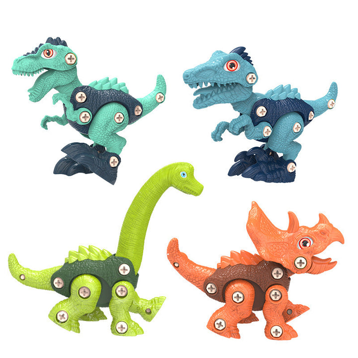 "Dinosaurier Bau-Set für Kinder, 4 Modelle, inkl. kindgerechte Werkzeuge, fördert motorische Fähigkeiten, bunt und robust"