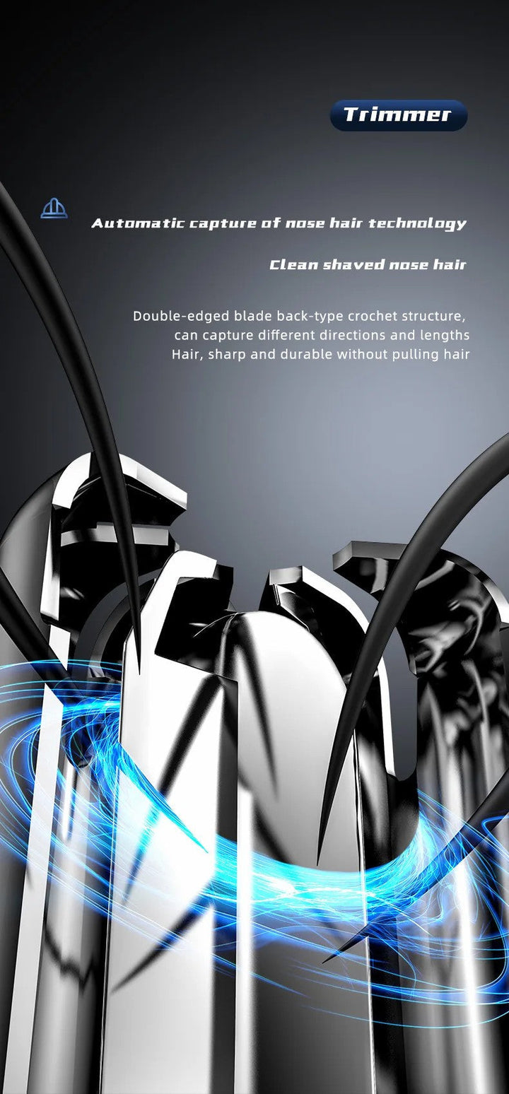 Silberner Nasenhaarschneider mit doppelseitiger Klinge, präzise und langlebig, modernes Design.