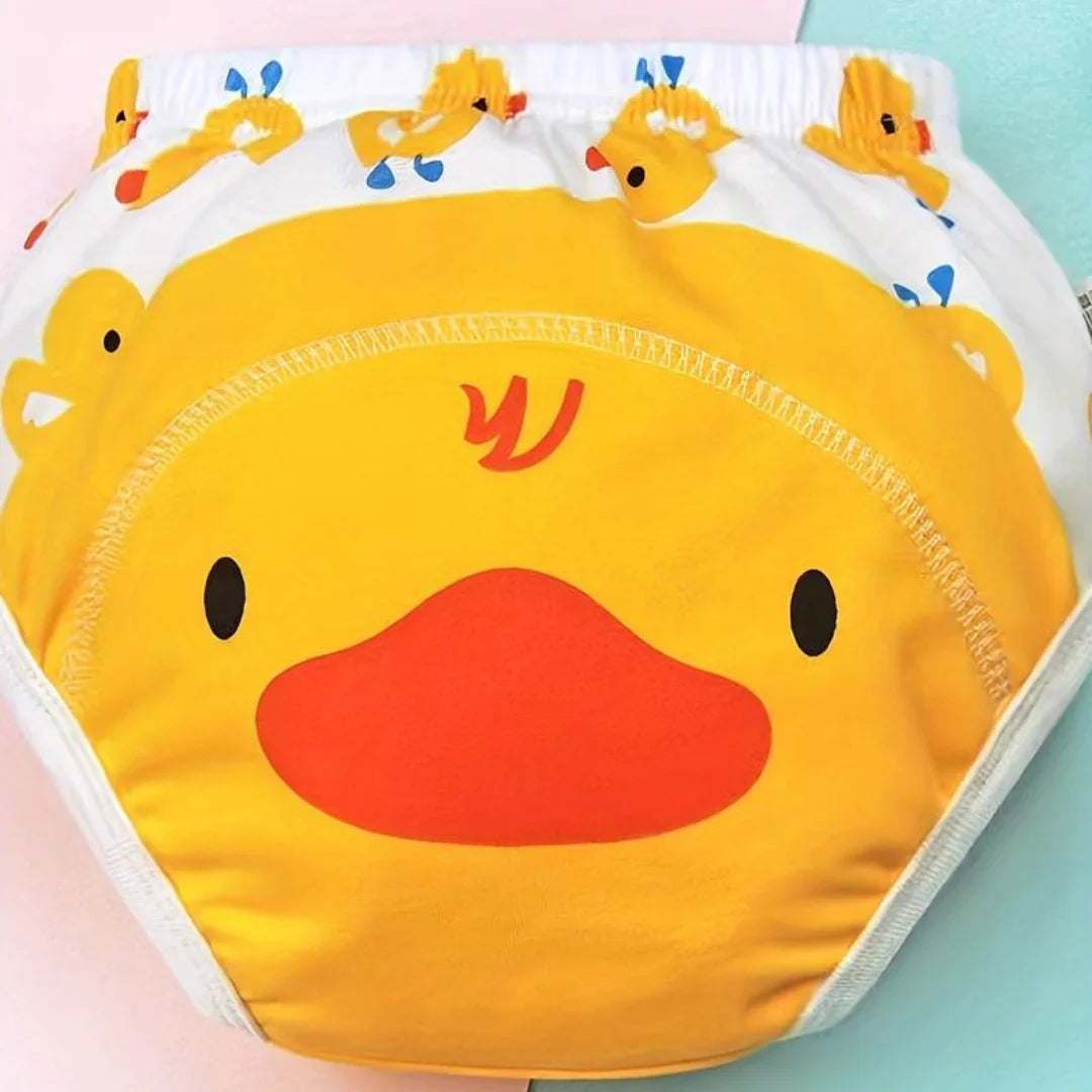 "Drei farbenfrohe Toilettentraining-Höschen mit Tiermotiven, ideal für Babys, bieten Komfort und fördern Selbstständigkeit."