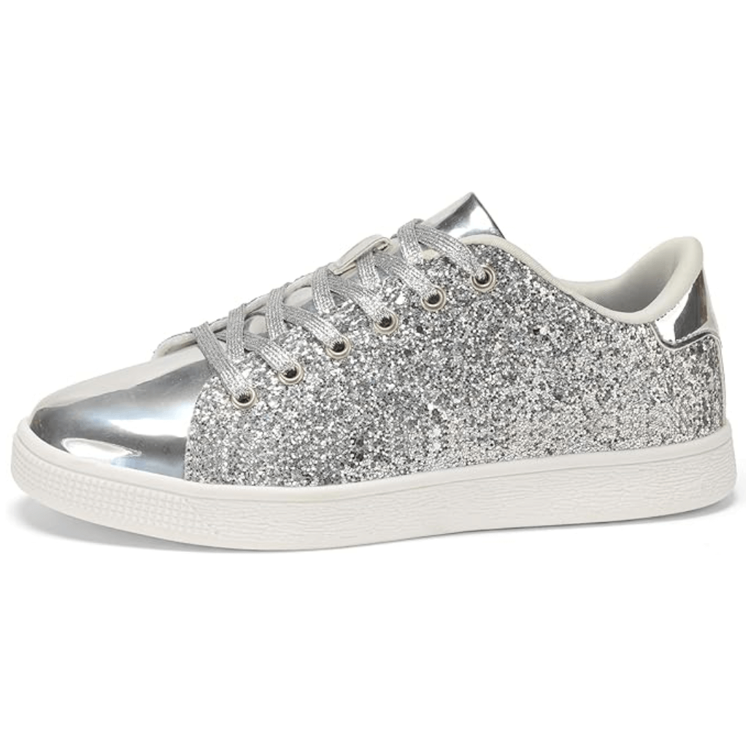 Damen Glitzer Sneaker mit Schnürung