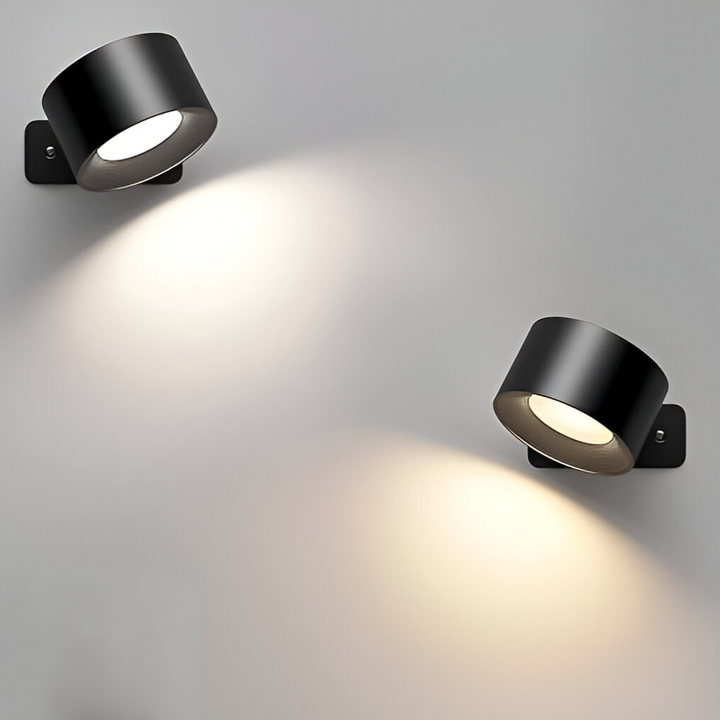 Schnurlose LED-Wandleuchte mit 360° Drehung für moderne Räume