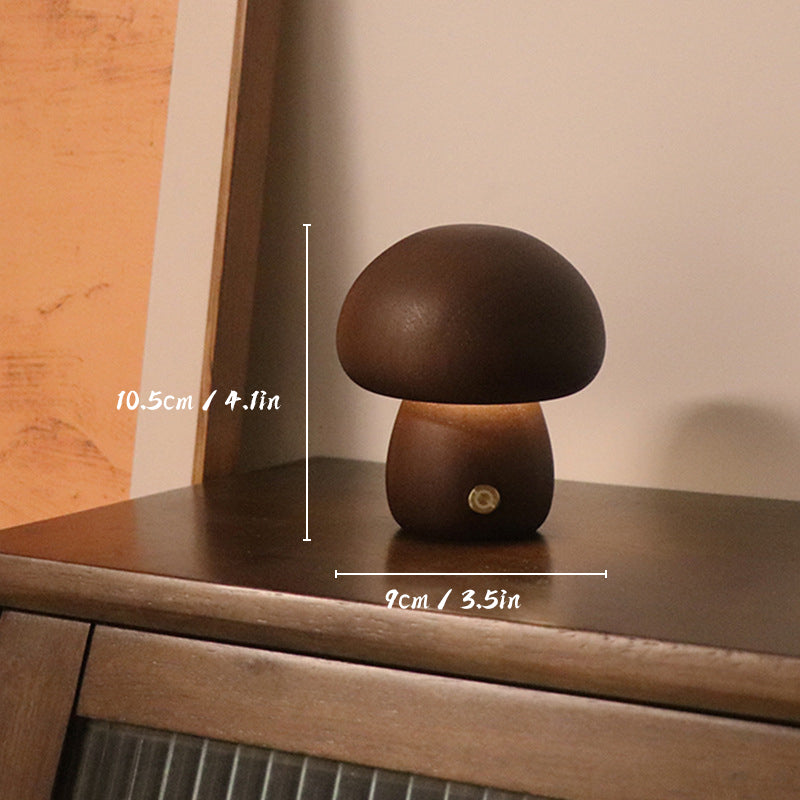 Wiederaufladbare Tischlampe aus Holz mit LED-Licht