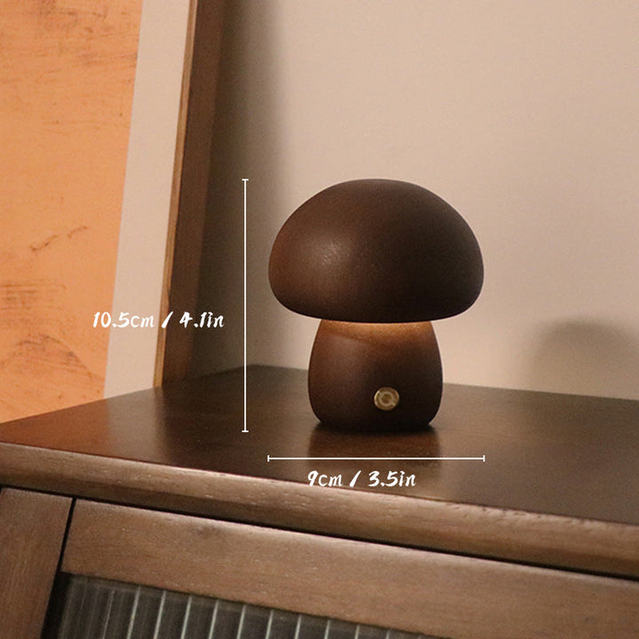Wiederaufladbare Tischlampe aus Holz mit LED-Licht