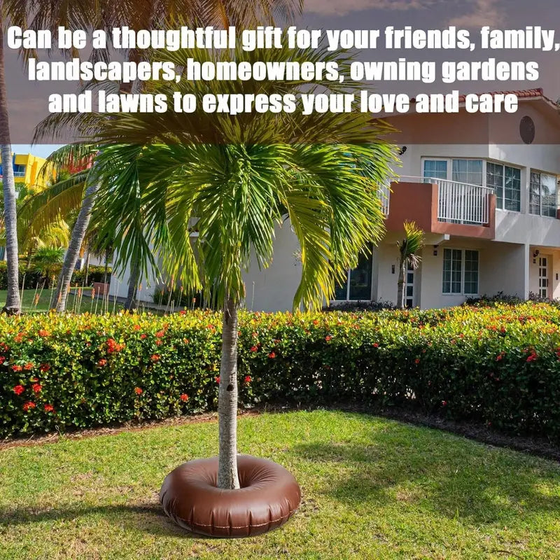 "Effektive 15/20 Gallon Baum Bewässerungstasche, grün und braun, für gleichmäßige Tropfbewässerung von Gartenbäumen."