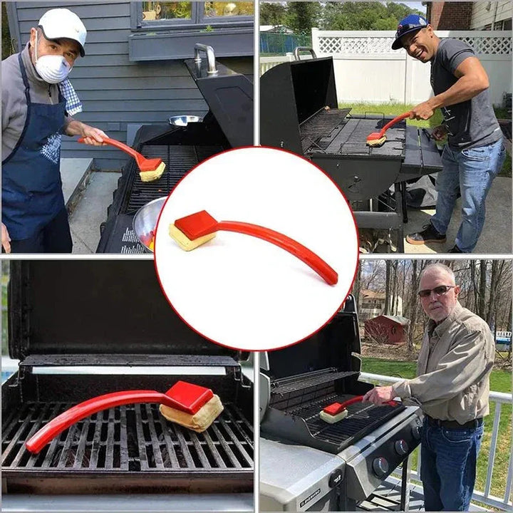"Effektive rote Grillbürste ohne Drahtborsten, dampfbetrieben, langlebig, 31 cm, für sichere und gründliche Reinigung"
