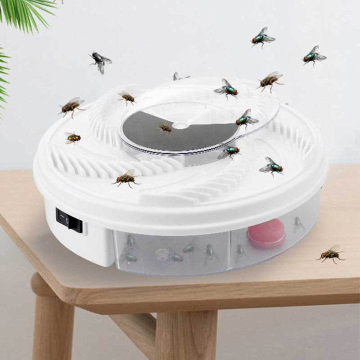 Effektiver elektrischer Insektenfänger mit rotierender Haube und USB-Betrieb, ideal für fliegenfreies Zuhause.