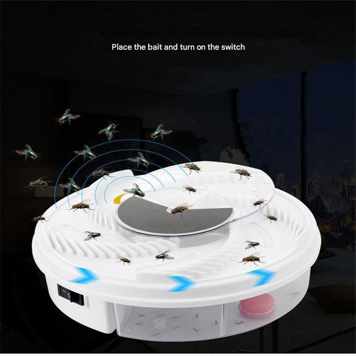 Effektiver elektrischer Insektenfänger mit rotierender Haube und USB-Betrieb, ideal für fliegenfreies Zuhause.