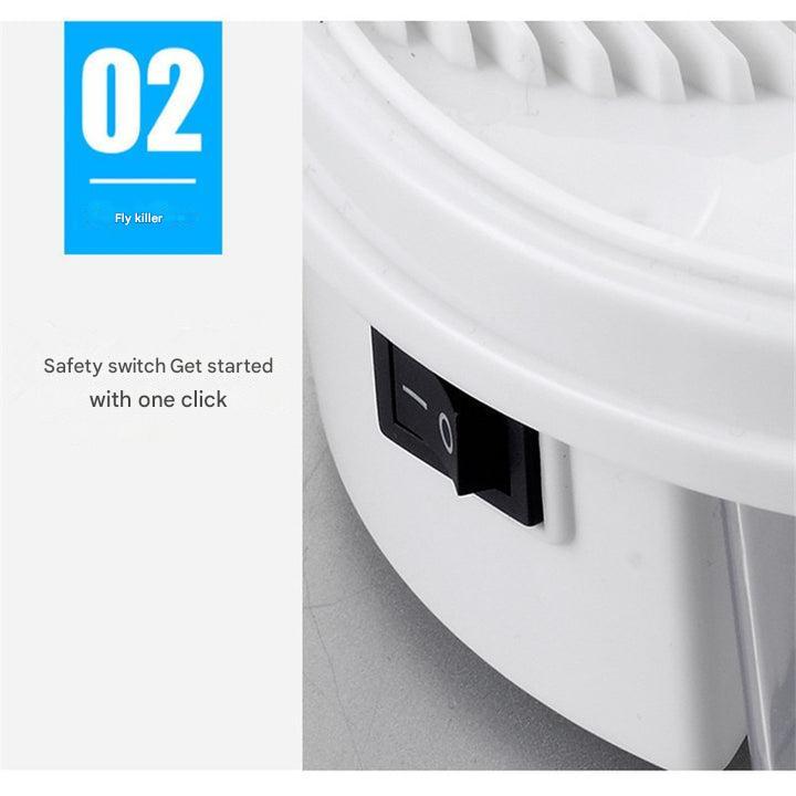 Effektiver elektrischer Insektenfänger mit rotierender Haube und USB-Betrieb, ideal für fliegenfreies Zuhause.