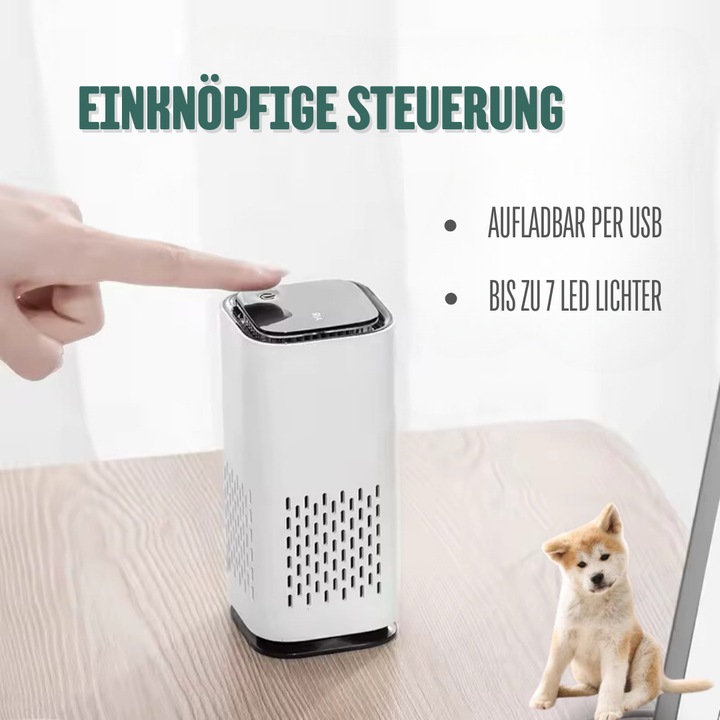 Effektiver Haustier-Lufterfrischer mit True HEPA-Filter, kompakt und leise, ideal zur Geruchsbeseitigung in Haustierhaushalte