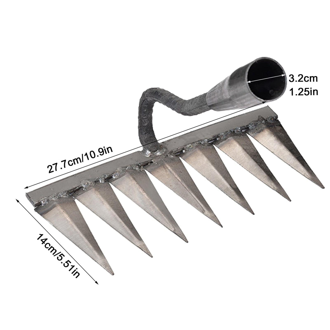 "Effektiver Unkrautentferner mit scharfen Zähnen und robustem Stahl, ideal für unkrautfreie Blumenbeete im Garten"
