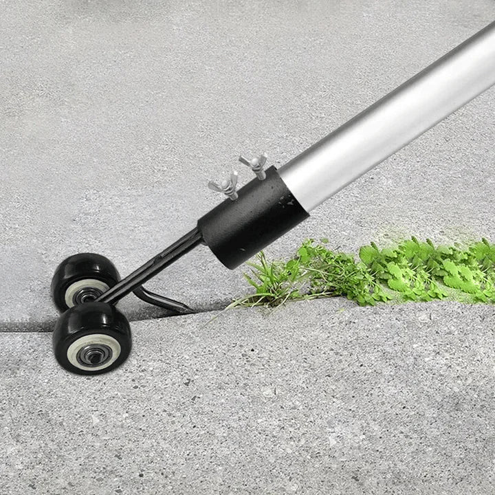 "Effizienter Unkrautentferner mit ergonomischem Griff, robustes Design für mühelose Gartenarbeit, schwarz, Eisen."