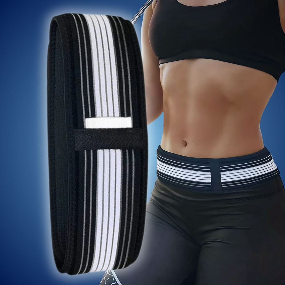 "Einstellbarer Lendenwirbelstützgürtel zur Haltungskorrektur, schwarz, für aktive Nutzung."