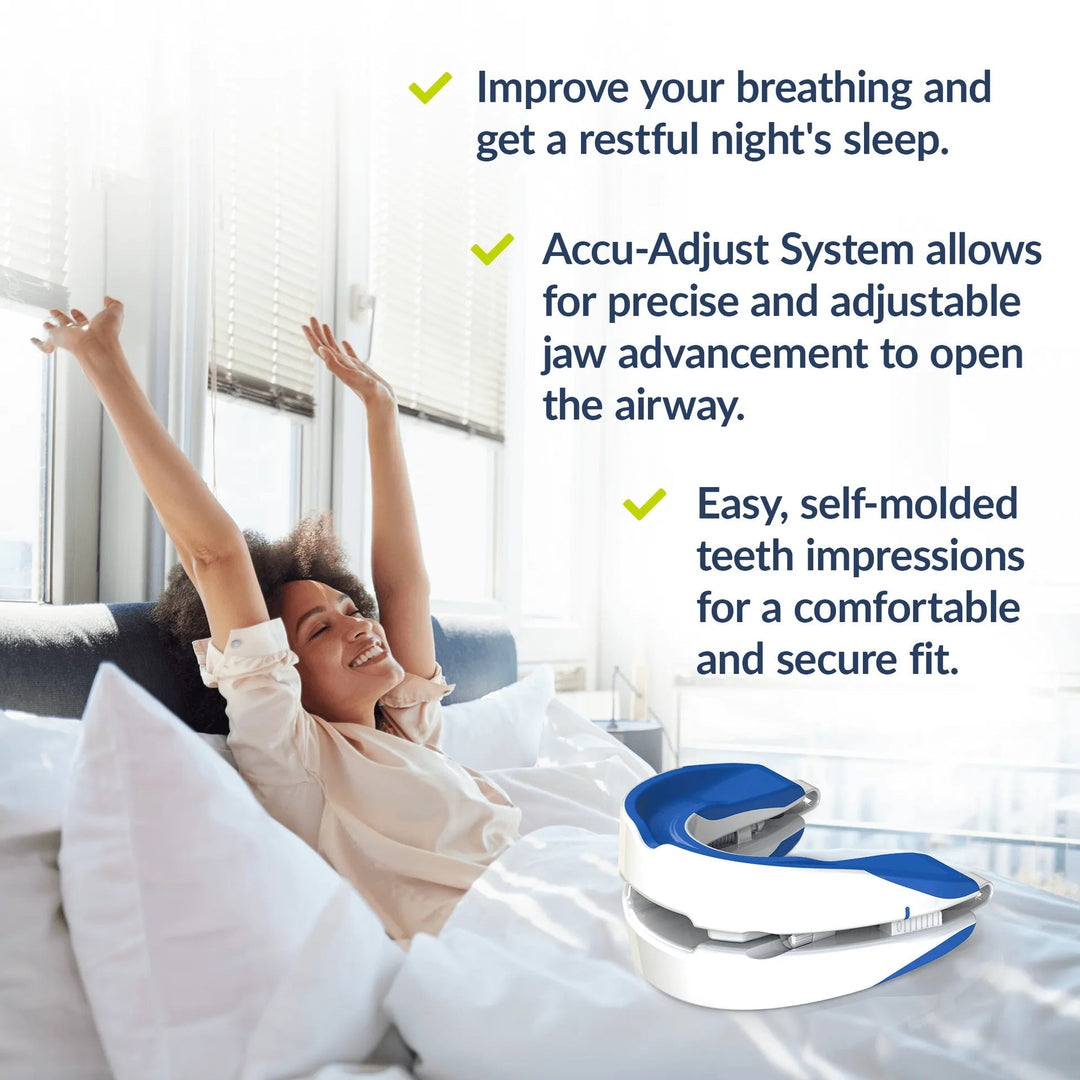 "Einstellbares Anti-Schnarch-Mundstück 2.0 transparente, ergonomische Form zur Schnarchkontrolle für ruhigen Schlaf."