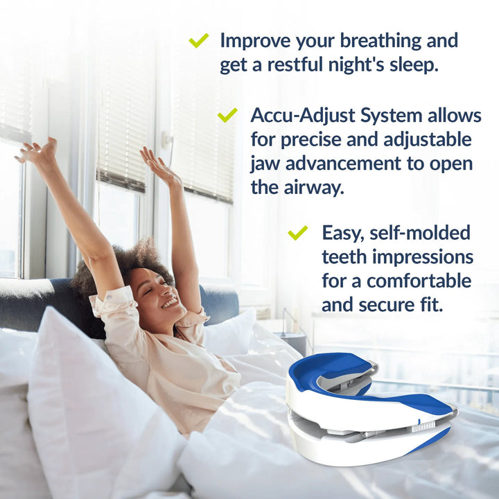 "Einstellbares Anti-Schnarch-Mundstück 2.0 transparente, ergonomische Form zur Schnarchkontrolle für ruhigen Schlaf."