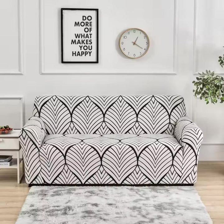Elastische Sofahusse aus Spandex, modern und flexibel, in elegantem Blumendesign, schützt das Sofa vor Flecken und Abnutzung.