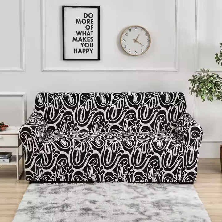 Elastische Sofahusse aus Spandex, modern und flexibel, in elegantem Blumendesign, schützt das Sofa vor Flecken und Abnutzung.