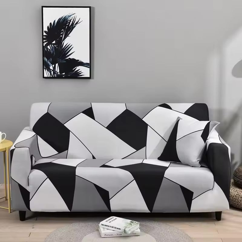 Elastische Sofahusse aus Spandex, modern und flexibel, in elegantem Blumendesign, schützt das Sofa vor Flecken und Abnutzung.