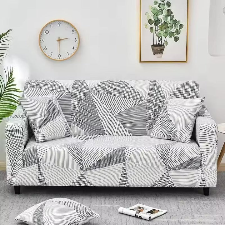 Elastische Sofahusse aus Spandex, modern und flexibel, in elegantem Blumendesign, schützt das Sofa vor Flecken und Abnutzung.