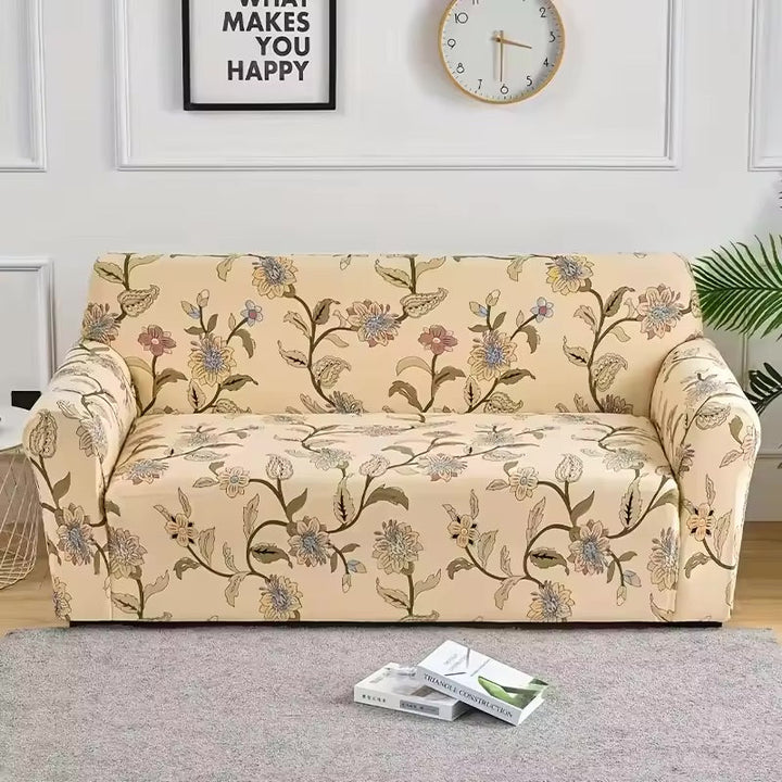 Elastische Sofahusse aus Spandex, modern und flexibel, in elegantem Blumendesign, schützt das Sofa vor Flecken und Abnutzung.