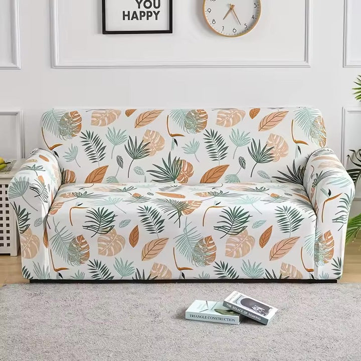 Elastische Sofahusse aus Spandex, modern und flexibel, in elegantem Blumendesign, schützt das Sofa vor Flecken und Abnutzung.