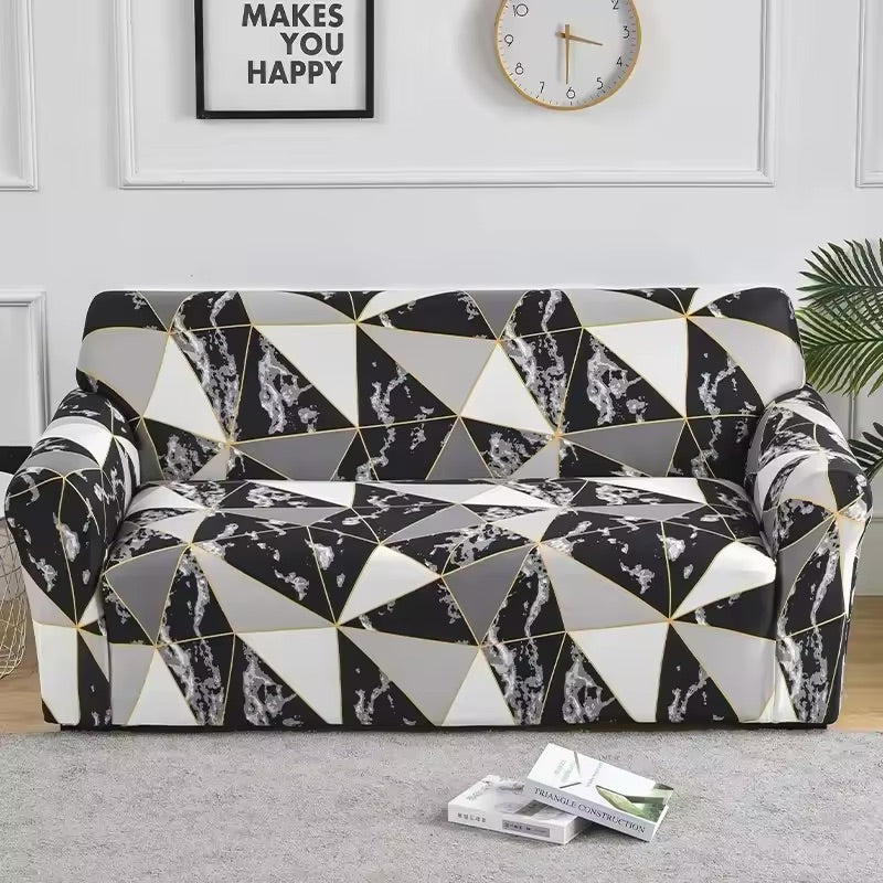 Elastische Sofahusse aus Spandex, modern und flexibel, in elegantem Blumendesign, schützt das Sofa vor Flecken und Abnutzung.