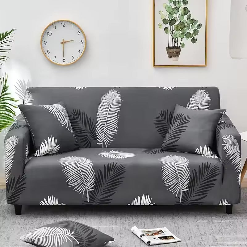 Elastische Sofahusse aus Spandex, modern und flexibel, in elegantem Blumendesign, schützt das Sofa vor Flecken und Abnutzung.